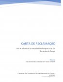 A CARTA DE RECLAMAÇÃO