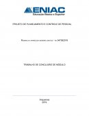 PROJETO INTEGRADOR PLANEJAMENTO E CONTROLE DE PESSOAL