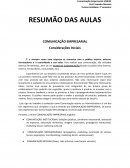 RESUMÃO DAS AULAS COMUNICAÇÃO EMPRESARIAL