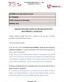 ANÁLISE E REFLEXÃO ACERCA DA RELAÇÃO ENTRE ÉTICA, MEIO AMBIENTE E TECNOLOGIA