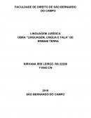 LINGUAGEM JURÍDICA OBRA “LINGUAGEM, LÍNGUA E FALA” DE ERMANI TERRA