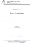 Trabalho De Química Óxidos e Nomenclatura