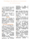 Código de Ética e de Conduta do Nutricionista RESUMO