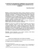 O Artigo Conceito de Organização Criminosa e a Lei de Lavagem de Dinheiro