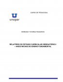 RELATÓRIO DO ESTÁGIO CURRICULAR OBRIGATÓRIO II – ANOS INICIAIS DO ENSINO FUNDAMENTAL