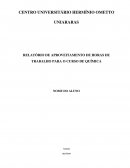 RELATÓRIO DE APROVEITAMENTO DE HORAS DE TRABALHO PARA O CURSO DE QUÍMICA