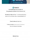 Resenha do Artigo ou Caso: “A constitucionalização do direito civil e seus efeitos sobre a responsabilidade civil”.