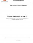 SEGURANÇA EM SISTEMA DA INFORMAÇÃO: CLOUD COMPUTING