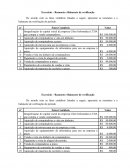 Exercício – Razonete e Balancete de verificação