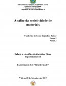 Análise da resistividade de materiais