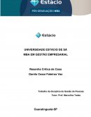 UNIVERSIDADE ESTÁCIO DE SÁ MBA EM GESTÃO EMPRESARIAL