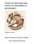 Projeto de Intervenção Para Alunos com Dificuldades na Aprendizagem