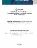 Acordo na Rescisão - Uma Fraude Que a Reforma Trabalhista Tratou de Resolver