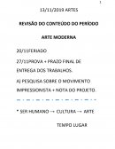 PESQUISA SOBRE O MOVIMENTO IMPRESSIONISTA + NOTA DO PROJETO