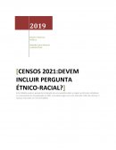 CENSOS 2021:DEVEM INCLUIR PERGUNTA ÉTNICO-RACIAL?