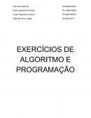 OS EXERCÍCIOS DE ALGORITMO E PROGRAMAÇÃO