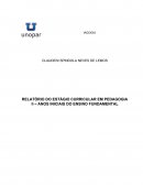 RELATÓRIO DO ESTÁGIO CURRICULAR EM PEDAGOGIA II – ANOS INICIAIS DO ENSINO FUNDAMENTAL - 2019