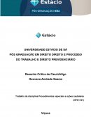 PÓS GRADUAÇÃO EM DIREITO DIREITO E PROCESSO DO TRABALHO E DIREITO PREVIDENCIÁRIO