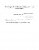 Tecnologias de Purificação de Água Para o Uso Farmacêutico