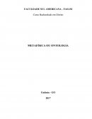 Trabalho Filosofia (Metafísica ou Ontologia)