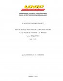 CURSO DE GESTÃO DE RECURSOS HUMANOS ATIVIDADE ECONOMIA E MERCADO