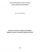 OS PRÓS E CONTRAS DO TRABALHO AUTÔNOMO, DOMÉSTICO, RURAL, ESTAGIÁRIO E SERVIDOR PÚBLICO