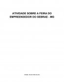 ATIVIDADE SOBRE A FEIRA DO EMPREENDEDOR DO SEBRAE - MG