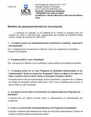 Relatório de Gestão da Qualidade para Pesquisa Entrevista em Uma Empresa