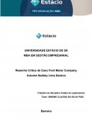 Resenha Crítica de Caso Ford Motor Company