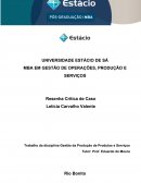 Trabalho da Disciplina Gestão da Produção de Produtos e Serviços