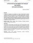 A PSICOLOGIA NO TRATAMENTO DE CRIANÇAS COM CÂNCER: UM OLHAR EXISTENCIAL