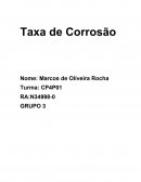 A QUÍMICA TAXA DE CORROSÃO