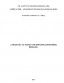 A INCLUSÃO DO ALUNO COM DEFICIÊNCIA NO ENSINO REGULAR