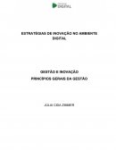 A GESTÃO E INOVAÇÃO PRINCÍPIOS GERAIS DA INOVAÇÃO