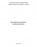 RELATÓRIO DE AULA PRÁTICA: NUTRIÇÃO E DIETÉTICA