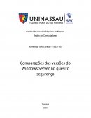 Comparações das Versões do Windows Server no Quesito Segurança