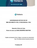 Trabalho da Disciplina O Novo Código e o Processo de Conhecimento