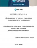 RESENHA CRÍTICA DO ARTIGO: JUSTIÇA TRABALHISTA ACEITA AÇÃO CÍVEL PARA EVITAR HONORÁRIOS