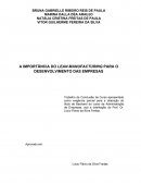 A IMPORTÂNCIA DO LEAN MANUFACTURING PARA O DESENVOLVIMENTO DAS EMPRESAS