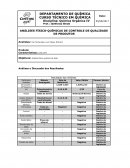 ANÁLISES FÍSICO-QUÍMICAS DE CONTROLE DE QUALIDADE DE PRODUTOS