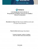 RESENHA DO ARTIGO OU CASO: JUSTIÇA TRABALHISTA ACEITA AÇÃO CÍVEL PARA EVITAR HONORÁRIOS