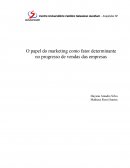 O PAPEL DO MARKETING COMO FATOR DETERMINANTE NO PROGRESSO DE VENDAS DAS EMPRESAS