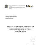 DIMENSIONAMENTO DE UM AQUECEDOR DE LEITE DE TUBOS CONCÊNTRICOS