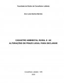 CADASTRO AMBIENTAL RURAL E O PRAZO LEGAL PARA DECLARAR