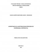 A IMPORTANCIA DA AUDITORIA EM UM PROCESSO DE GOVERNANÇA CORPORATIVA