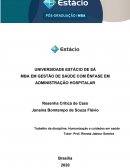 MBA EM GESTÃO DE SAÚDE COM ÊNFASE EM ADMINISTRAÇÃO HOSPITALAR