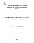 UMA ANALISE SOBRE A POBREZA O PAPEL DAS POLITICAS DE ASSISTENCIA SOCIAL NO COMBATE À DESIGULDADE