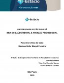 Trabalho da Disciplina Rede Territorial de Atenção Psicossocial e a Intersetorialidade