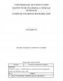 O INSTITUTO DE FILOSOFIA E CIÊNCIAS HUMANAS CURSO DE FILOSOFIA BACHARELADO FICHAMENTO