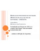 O Modelo de Processos Cascata